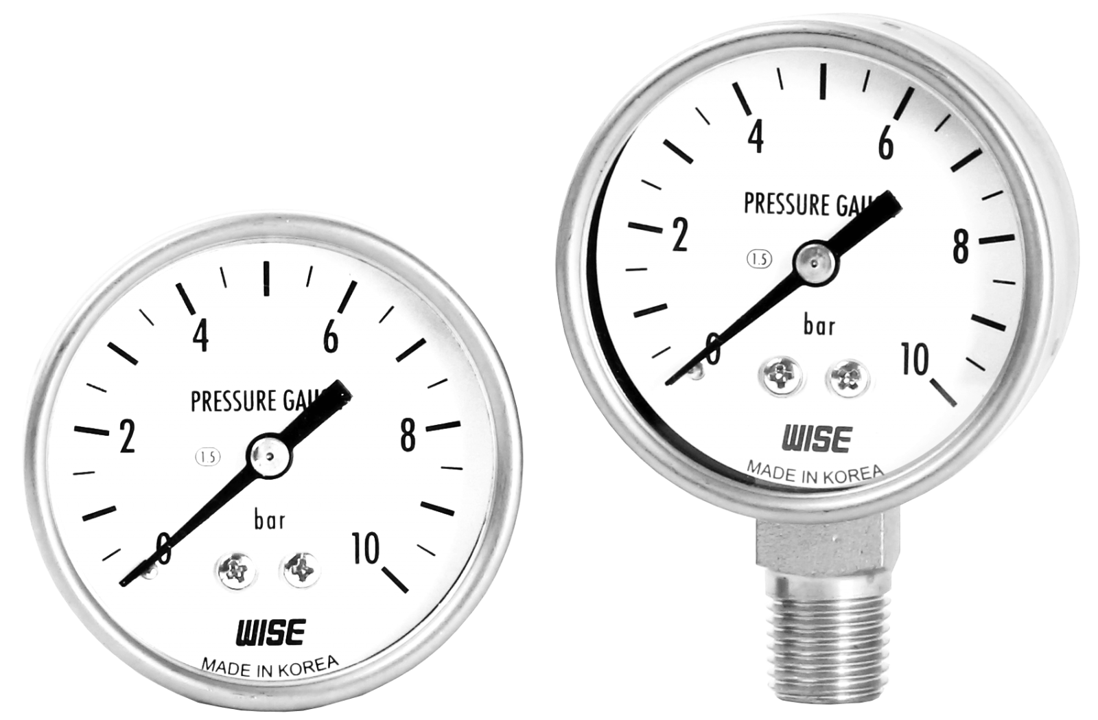 Đồng hồ đo áp suất đường kính 40, 50mm Wise P221 - Thiết bị đo áp suất đường kính P221 - Áp kế đo áp suất đường kính P221 - Đồng hồ đo áp loại nhỏ P221