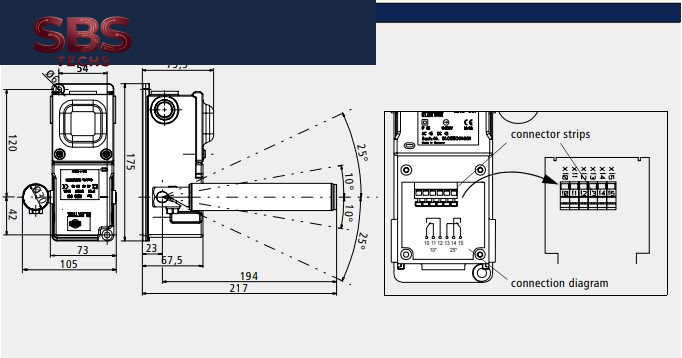 Bản vẽ Công tắc báo lệch băng tải Kiepe MRS 001 Bản vẽ Công tắc báo lệch băng tải Kiepe MRS 001
