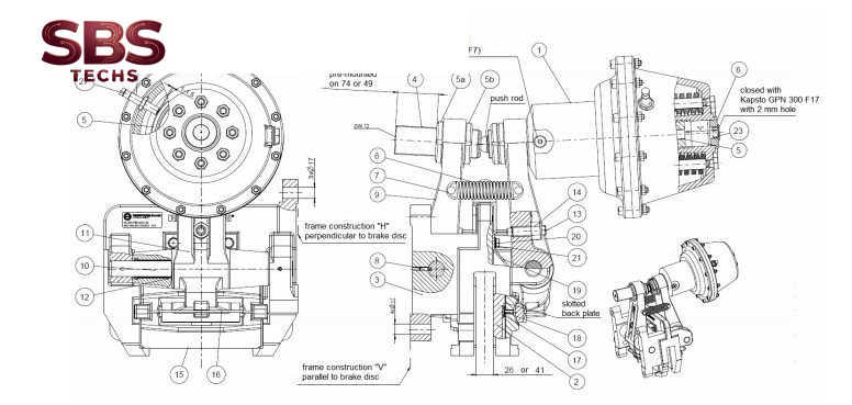 Bản vẽ Phanh đĩa thủy lực DU 060 FHM của hãng Ringspann