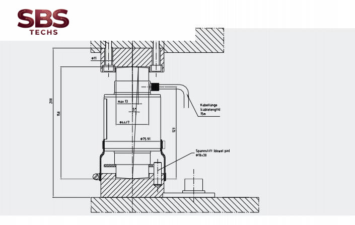 Bản vẽ kĩ thuật Pressure Load Cell VDW 33t Schenck process